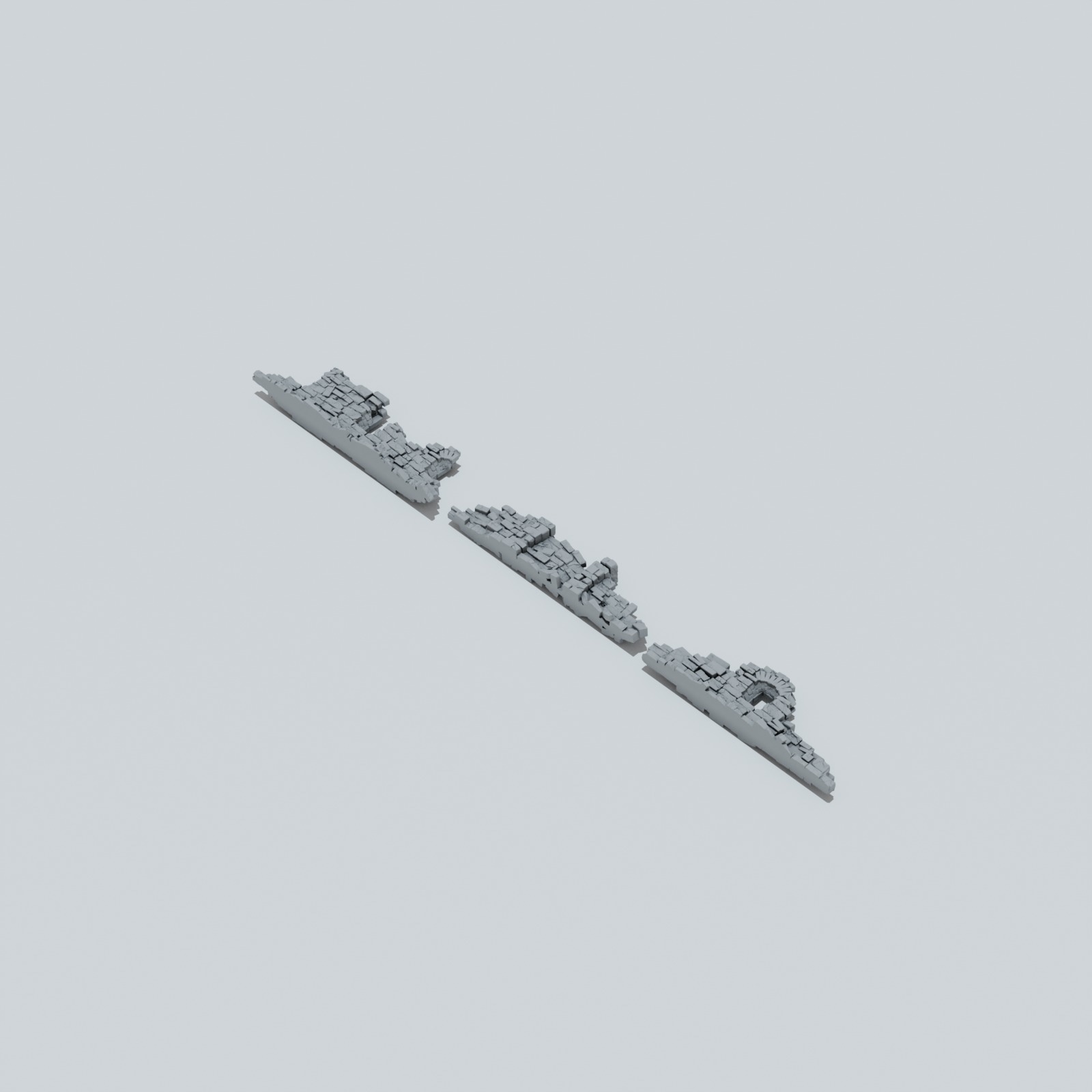 Castle Ruins Barricades - Unpainted Resin - image 2