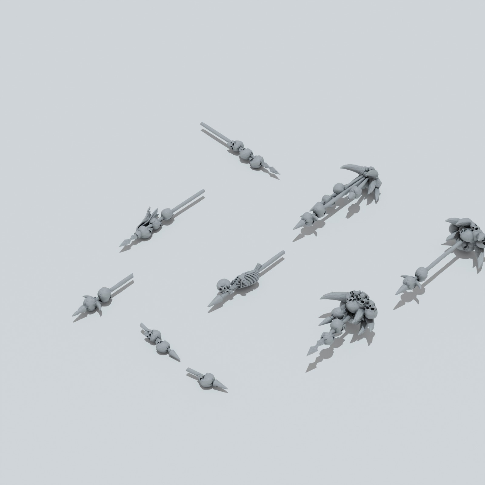 Chaos Skulls Skulls on Spears - Unpainted Resin - image 2