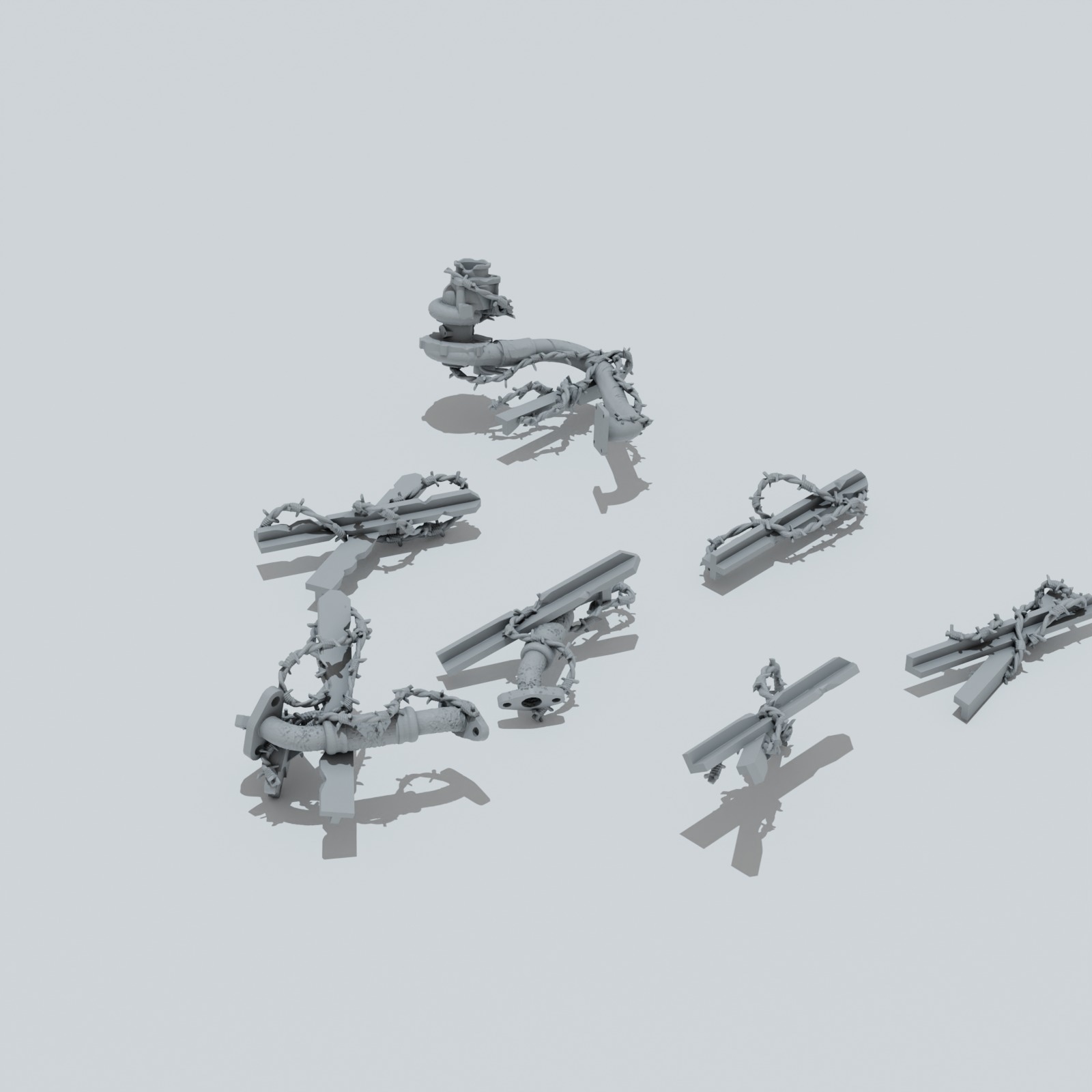 Desert Scrap Metal Defense Fortifications - Unpainted Resin - image 2