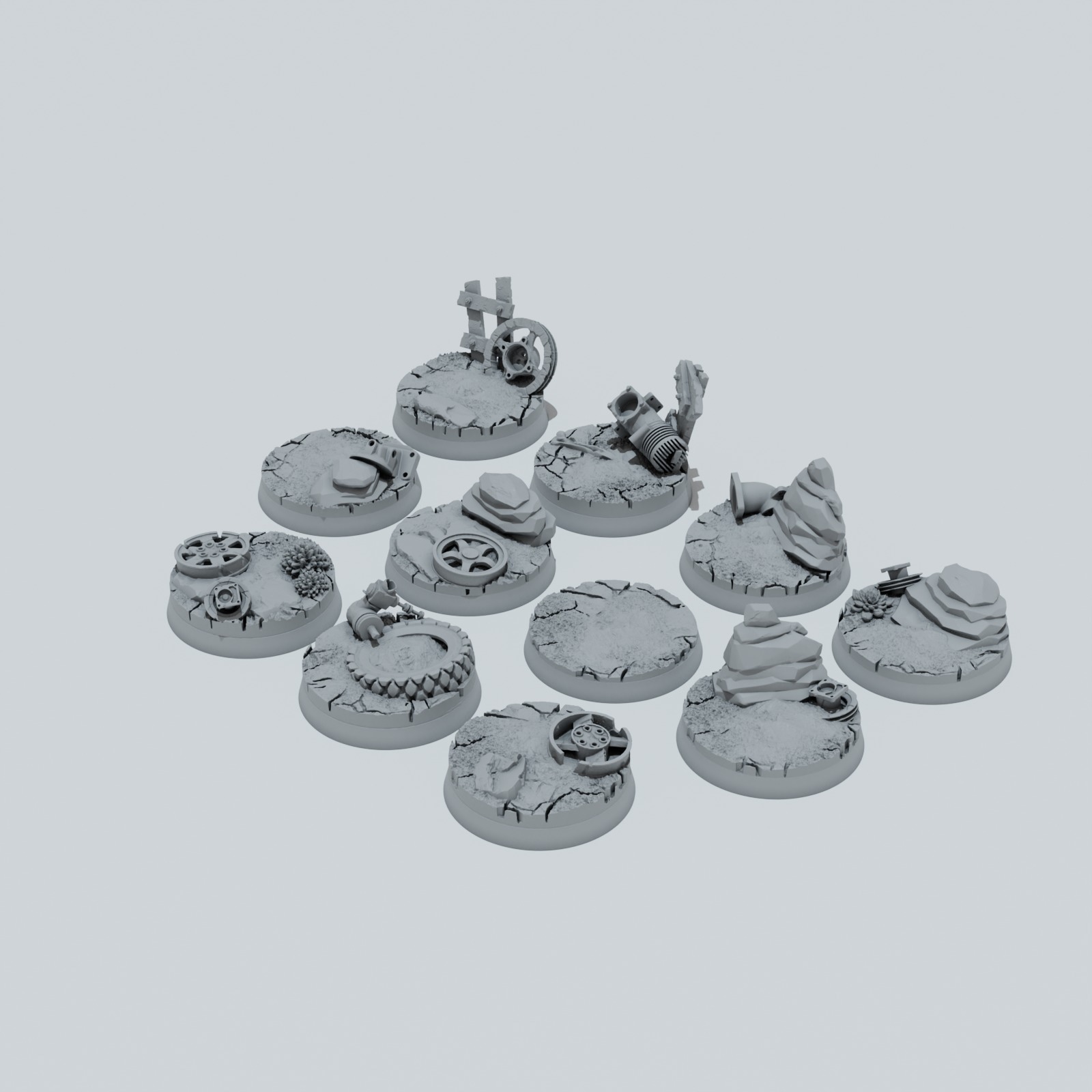 Desert Scrap Metal Texture Bases - Unpainted Resin - image 6