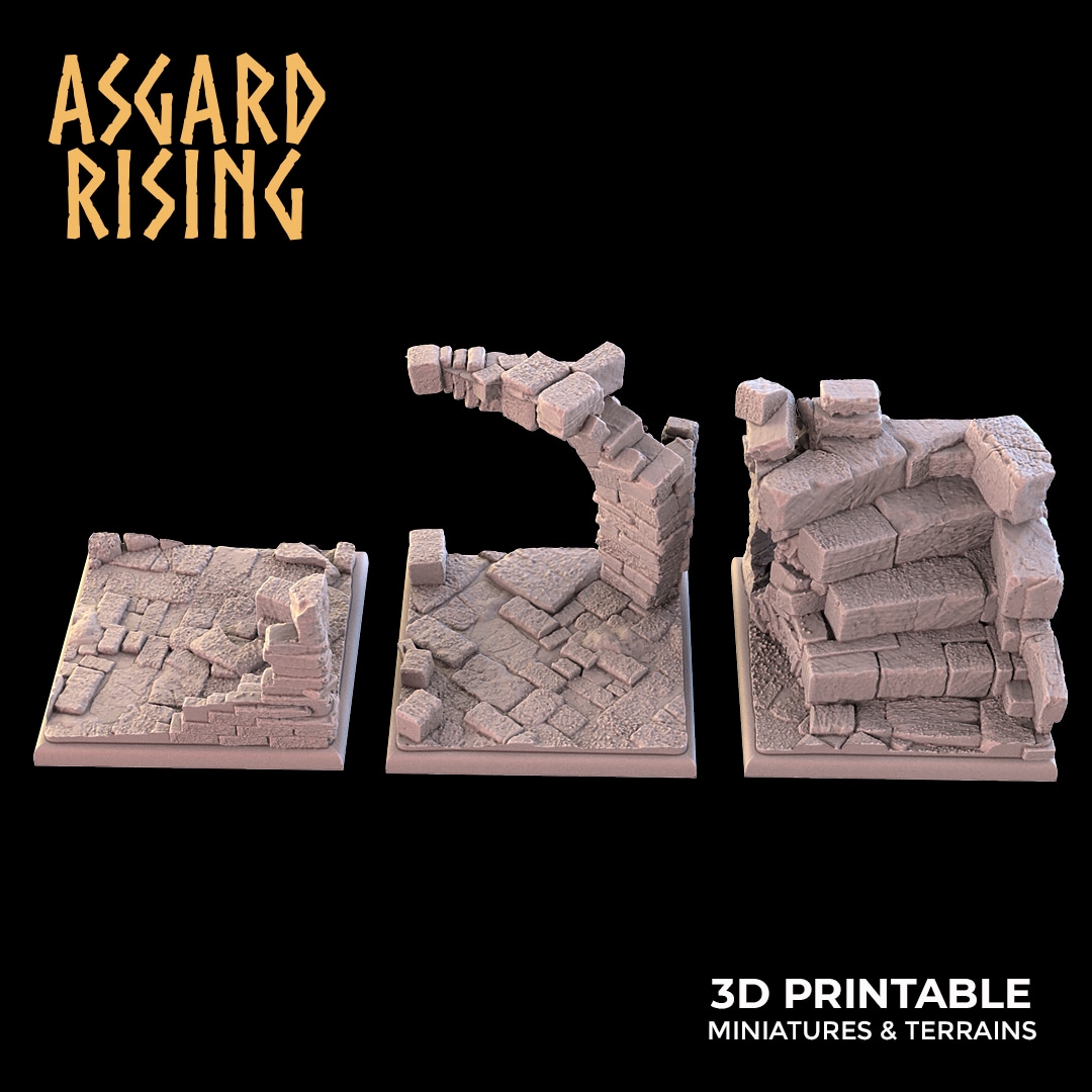 Ruins Theme Bases - Unpainted Resin - image 2
