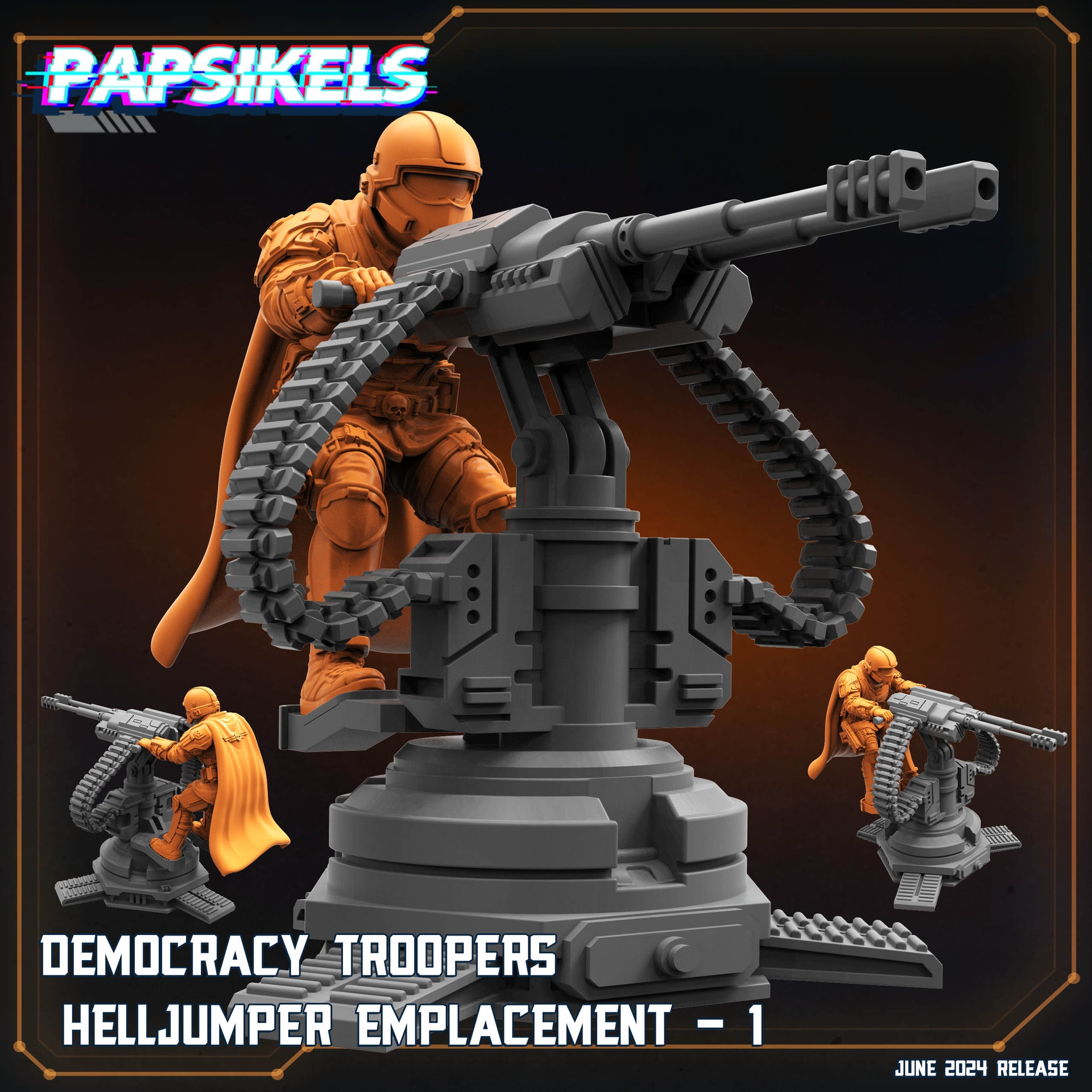 Democracy Troopers Helljumper Emplacement 1 - Unpainted Resin - image 1