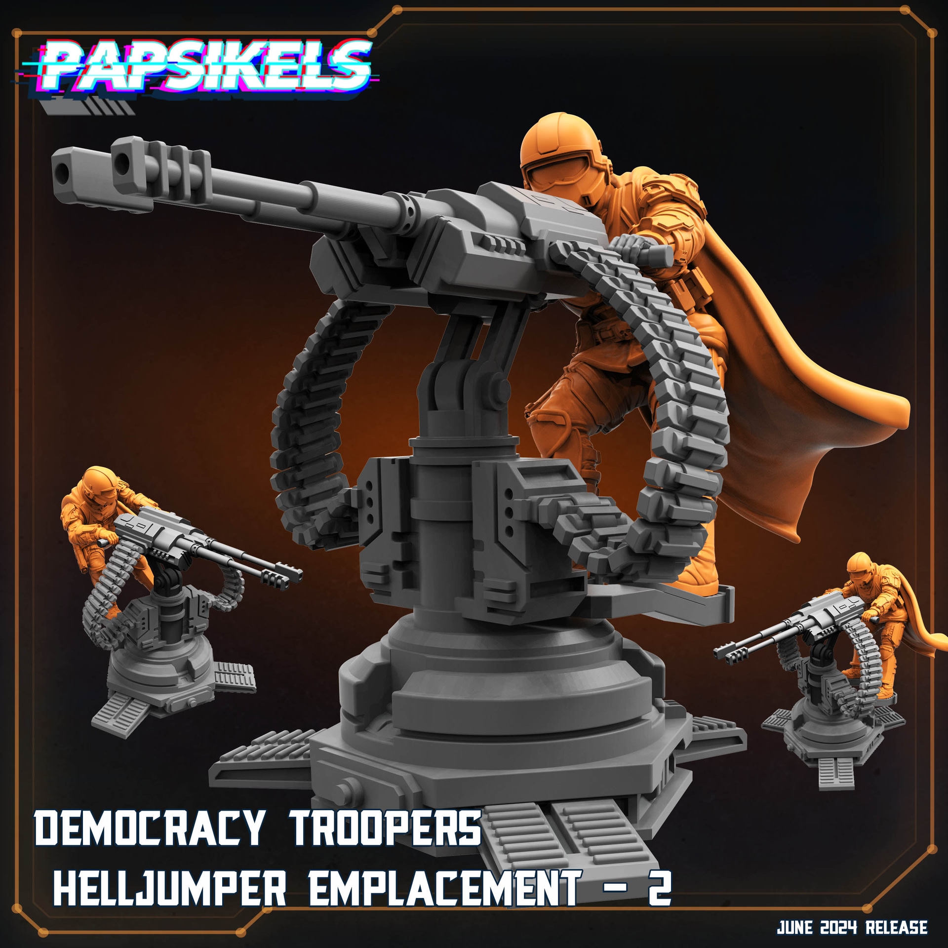 Democracy Troopers Helljumper Emplacement 2 - Unpainted Resin - image 1