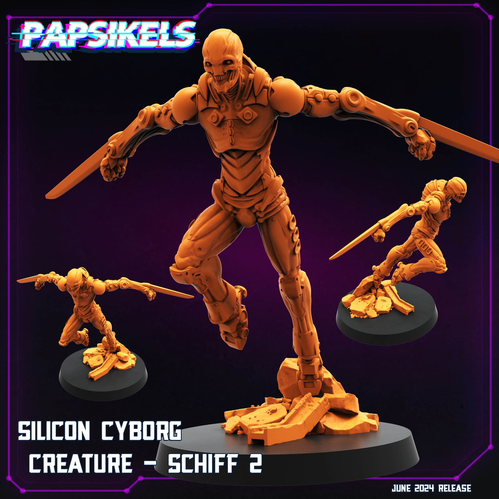 Silicon Cyborg Creature Schiff 2 - Unpainted Resin - image 1