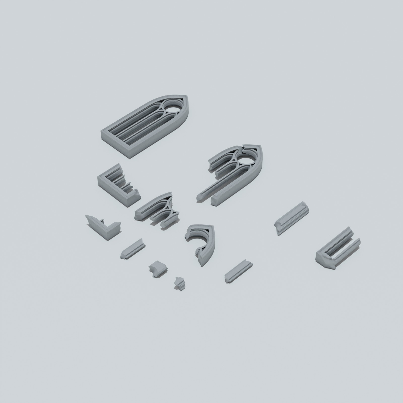 Ruined Empire City Gothic Windows - Unpainted Resin - image 2