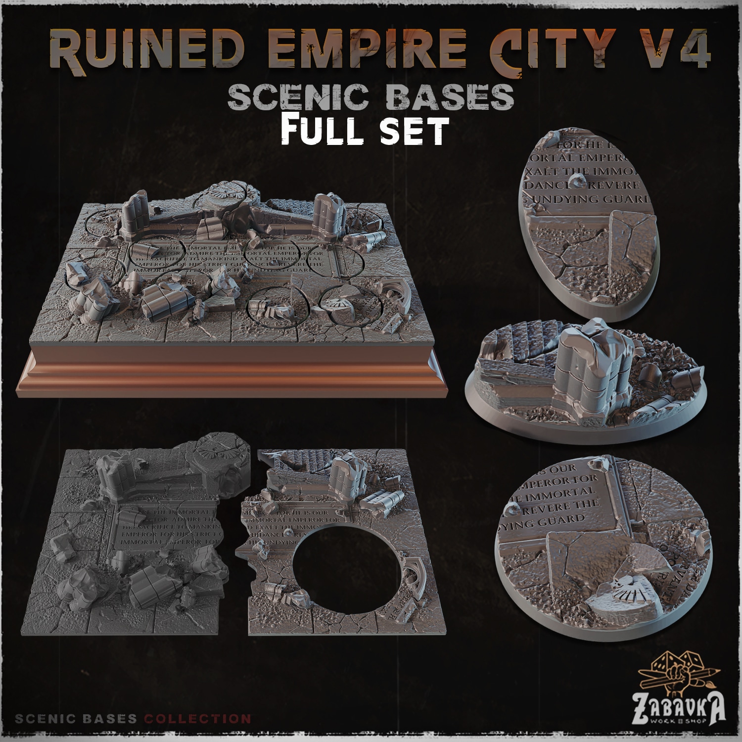 Ruined Empire City Texture Bases - Unpainted Resin - image 1