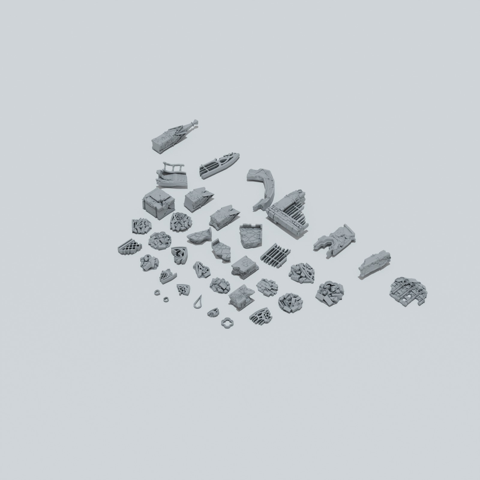 Ruined Gothic Castle Scenery Elements - Unpainted Resin - image 2