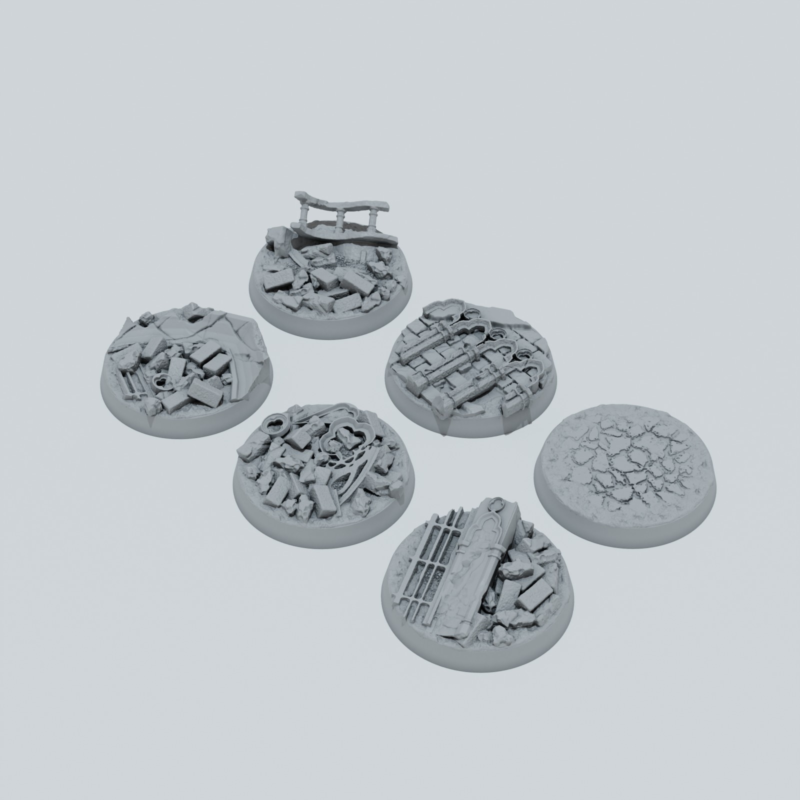 Ruined Gothic Castle Texture Bases - Unpainted Resin - image 5