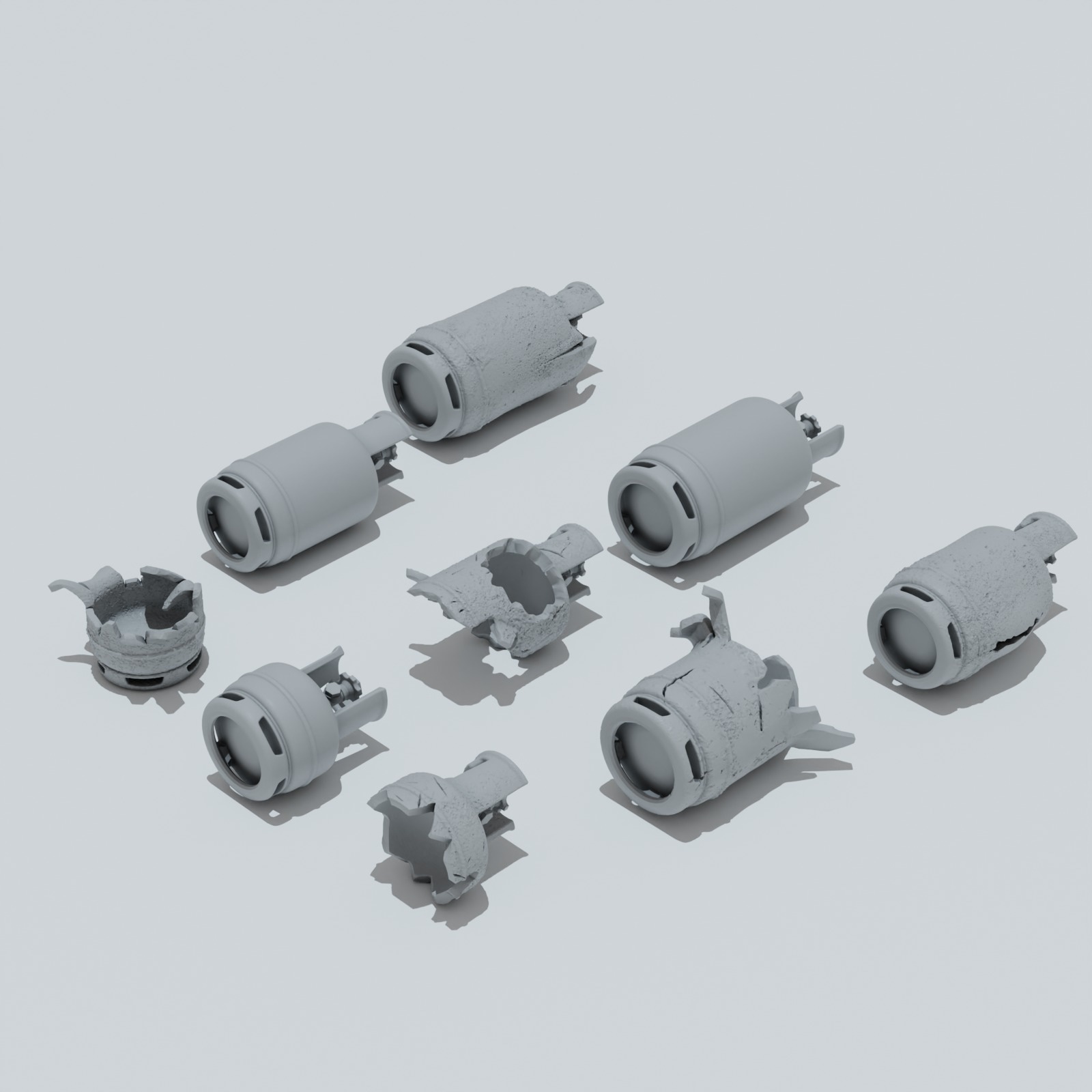 Scrap Metal Gas Cylinders - Unpainted Resin - image 2