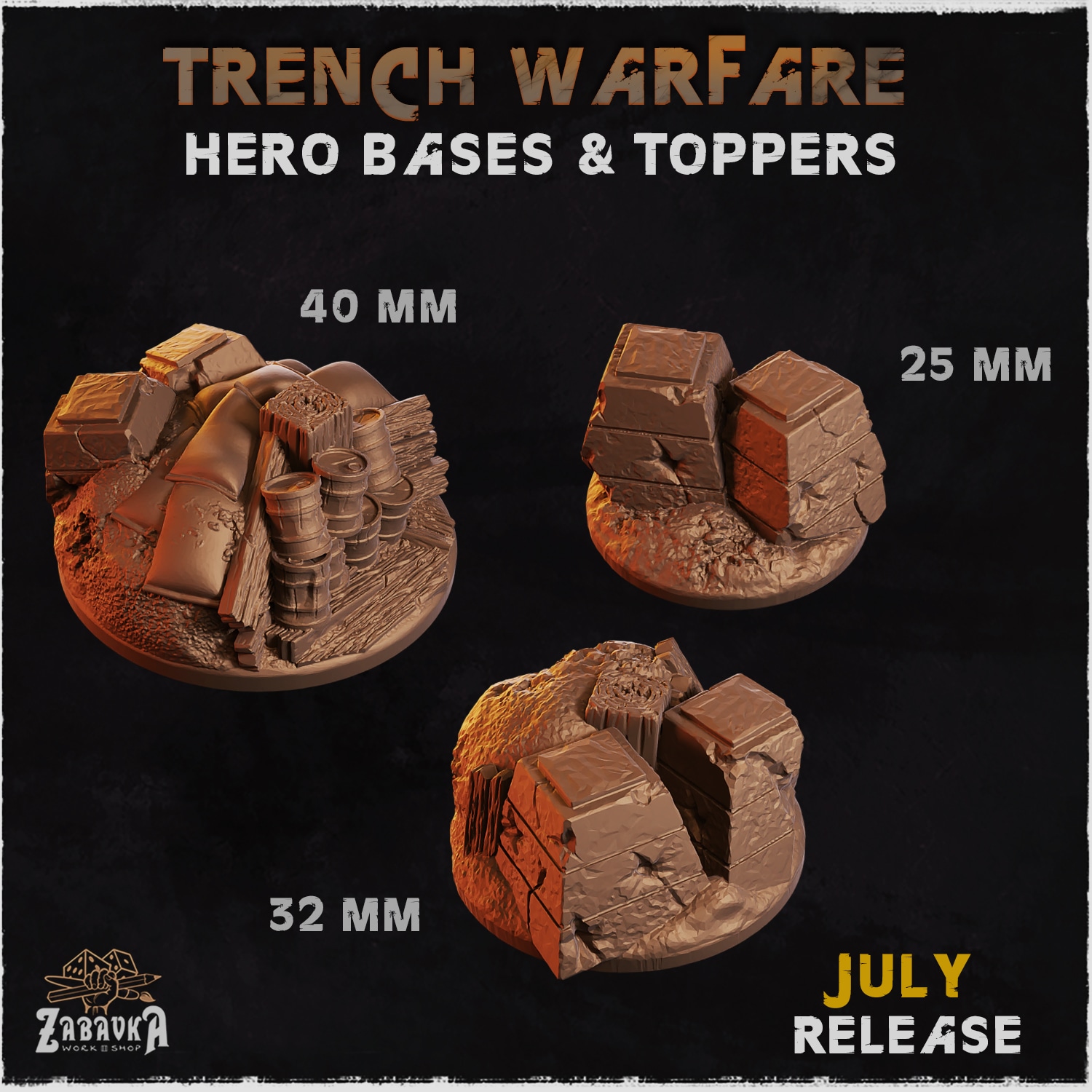 Trench Warfare Hero Bases - Unpainted Resin - image 1
