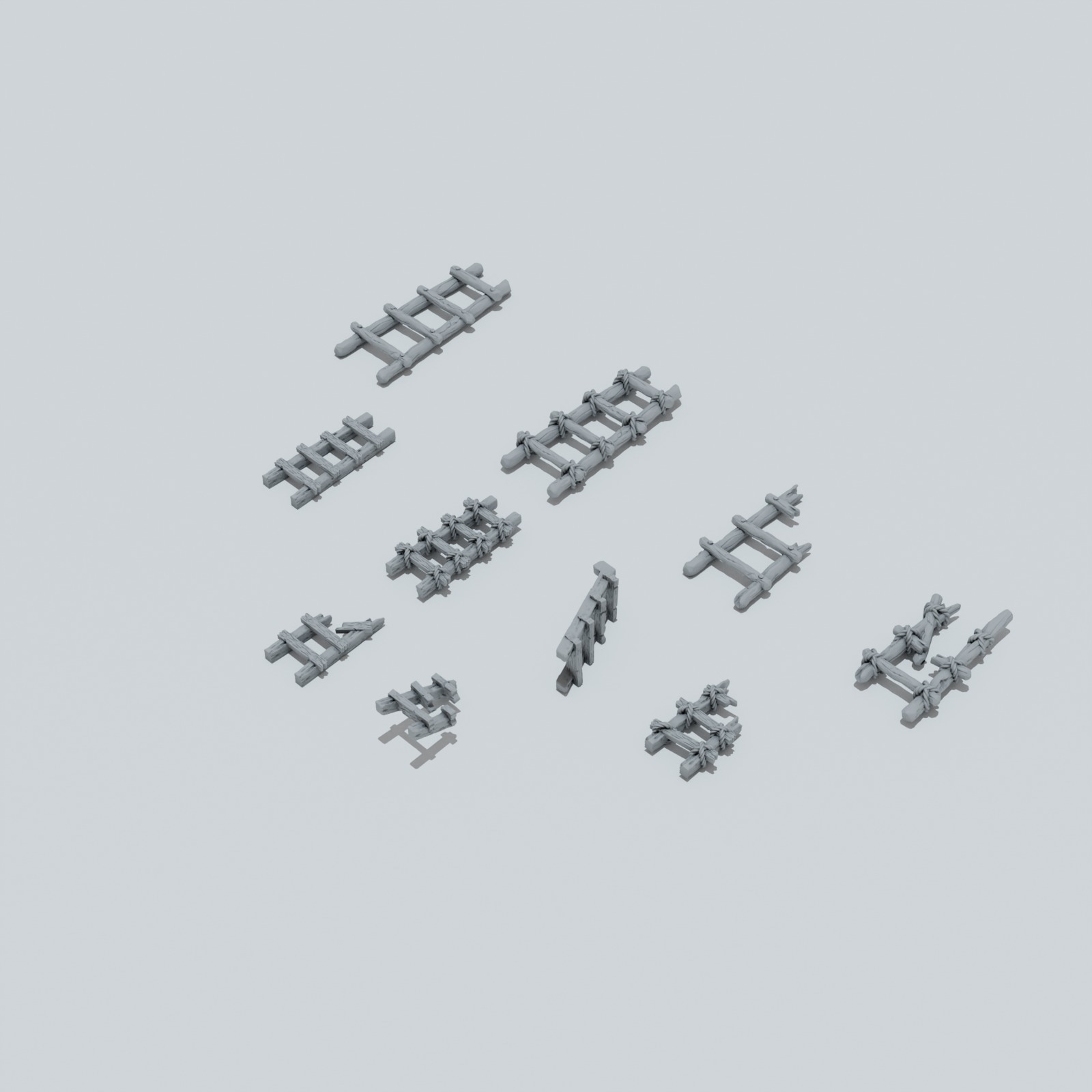 Trench Warfare Old Wooden Stairs - Unpainted Resin - image 2