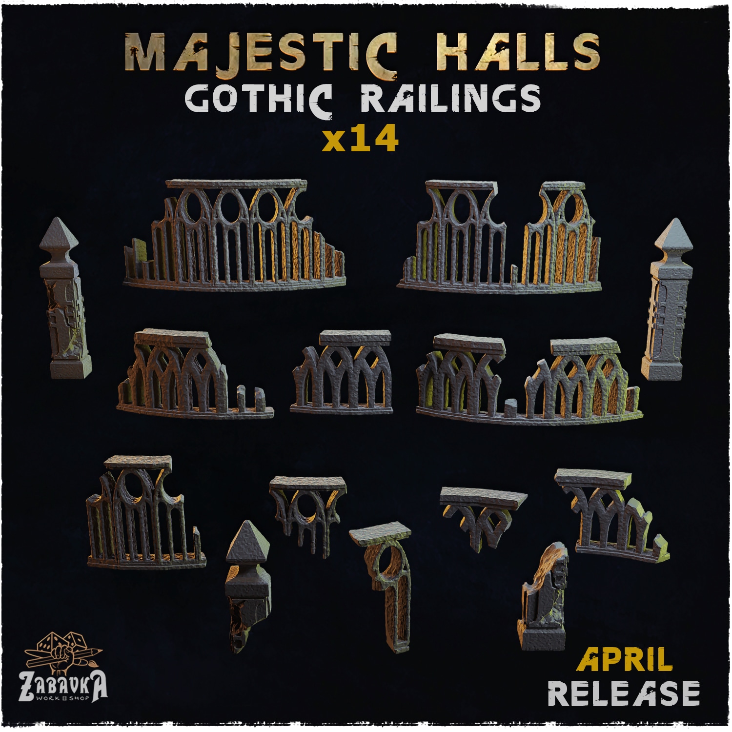 Majestic Halls Gothic Railings - Unpainted Resin - image 2