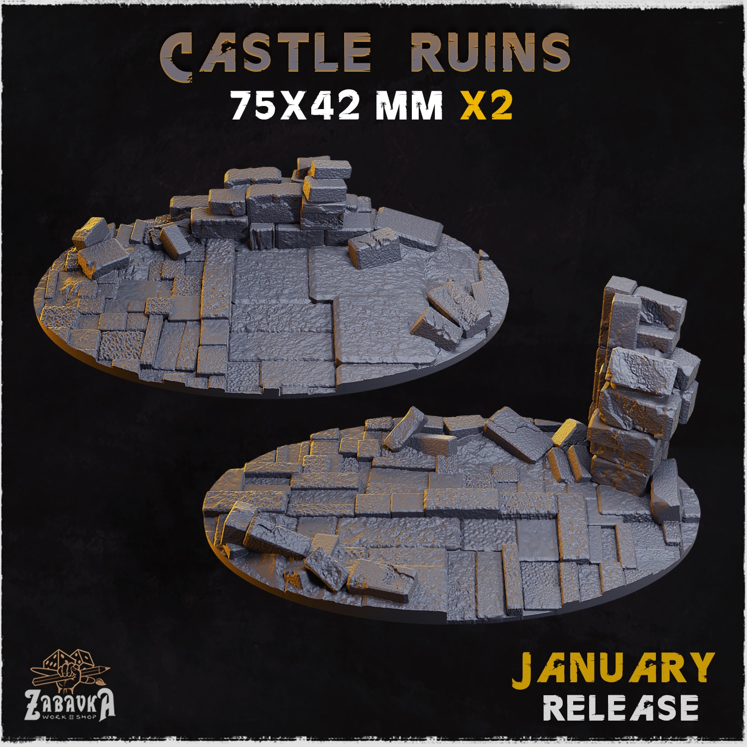 Castle Ruins Bases & Toppers - Unpainted Resin - image 12