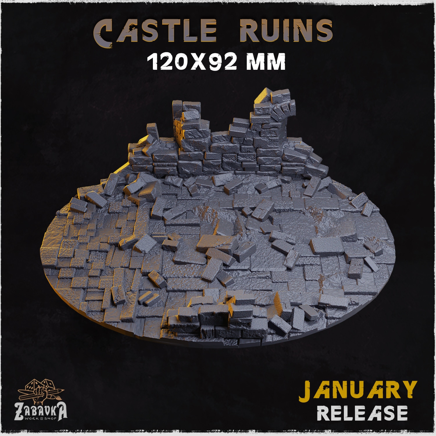 Castle Ruins Bases & Toppers - Unpainted Resin - image 18