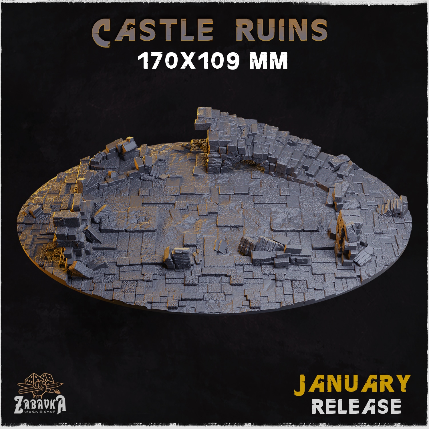 Castle Ruins Bases & Toppers - Unpainted Resin - image 19