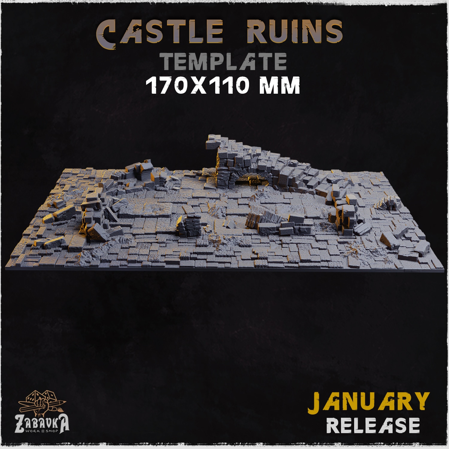 Castle Ruins Bases & Toppers - Unpainted Resin - image 20