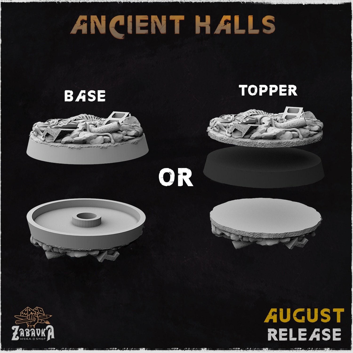 Ancient Halls Bases & Toppers - Unpainted Resin - image 2