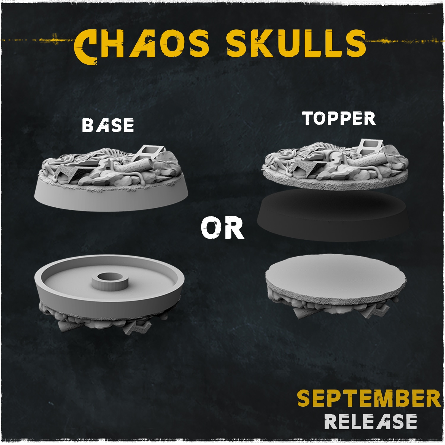 Chaos Skulls Bases & Toppers - Unpainted Resin - image 2