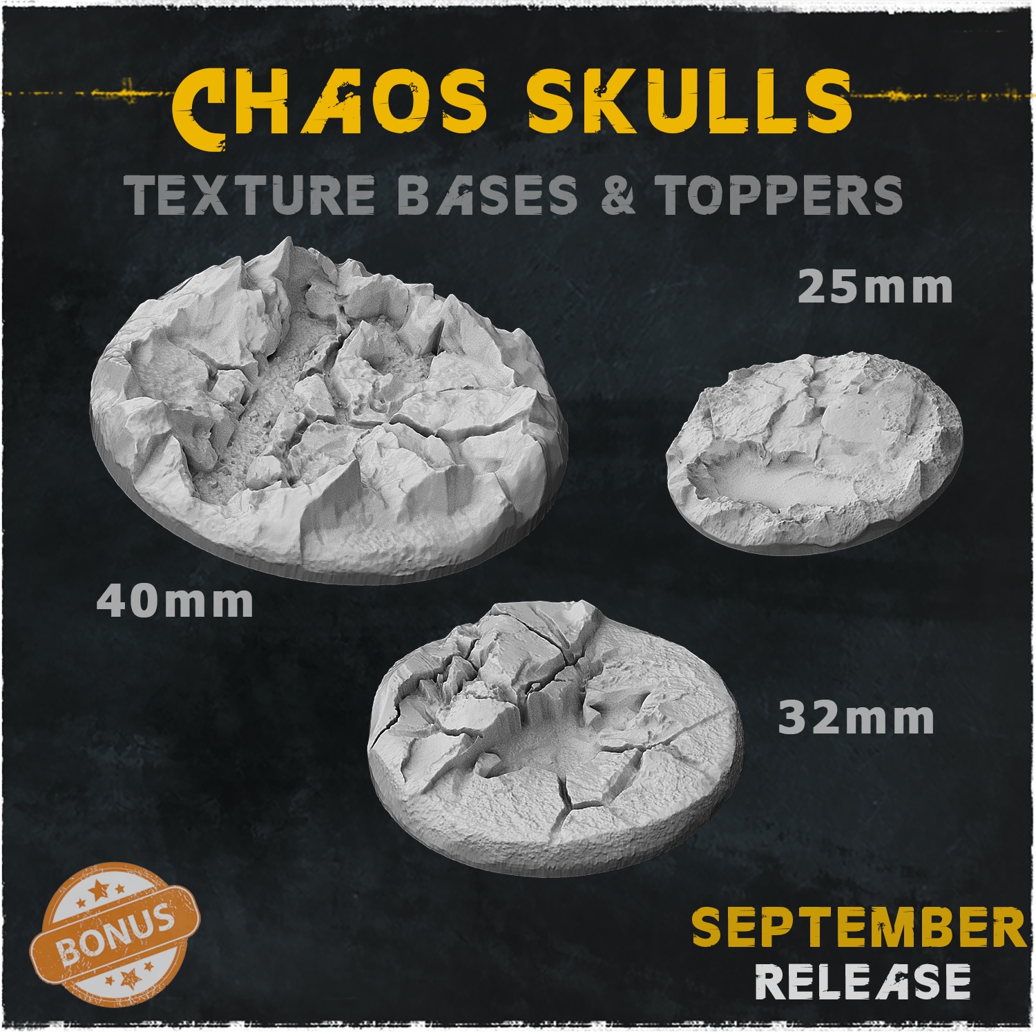 Chaos Skulls Bases & Toppers - Unpainted Resin - image 3