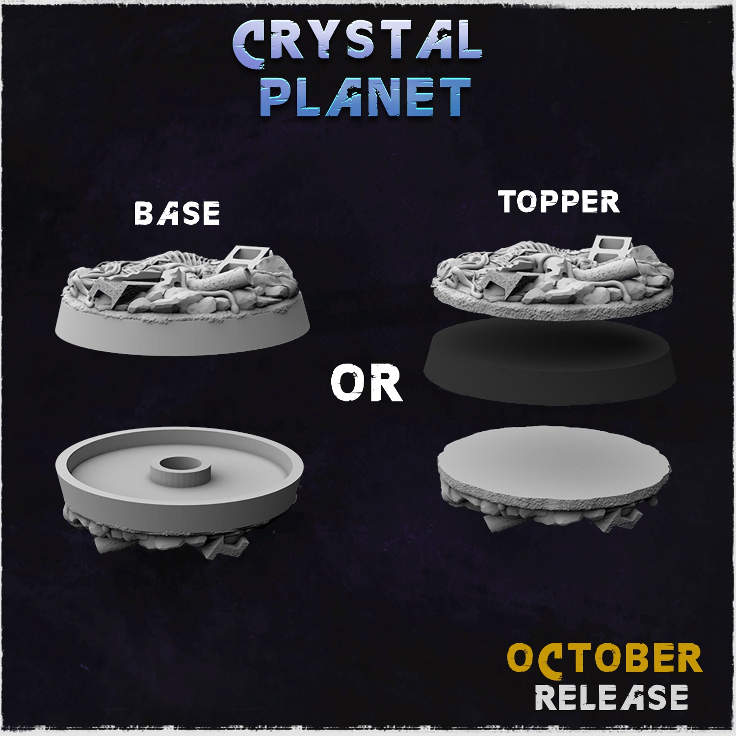 Crystal Planet Bases & Toppers - Unpainted Resin - image 2