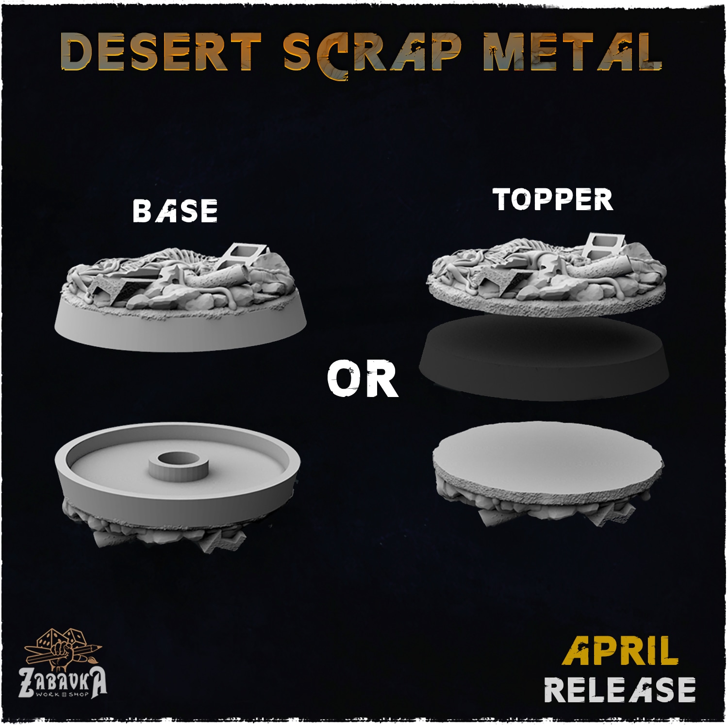 Desert Scrap Metal Bases & Toppers - Unpainted Resin - image 2