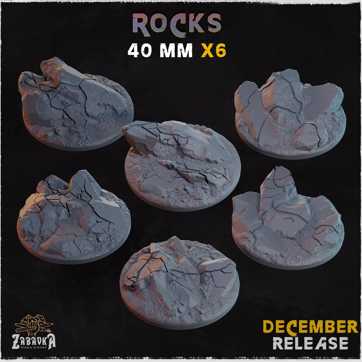 Rocks Bases & Toppers - Unpainted Resin - image 7