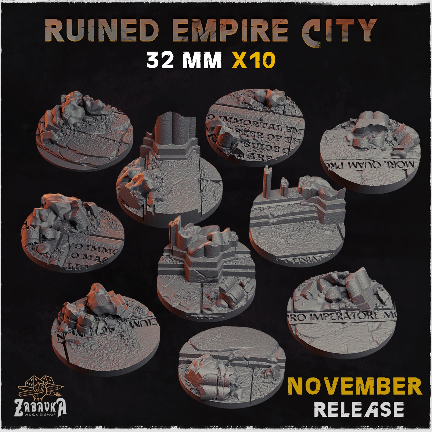 Ruined Empire City Bases & Toppers - Unpainted Resin - image 5