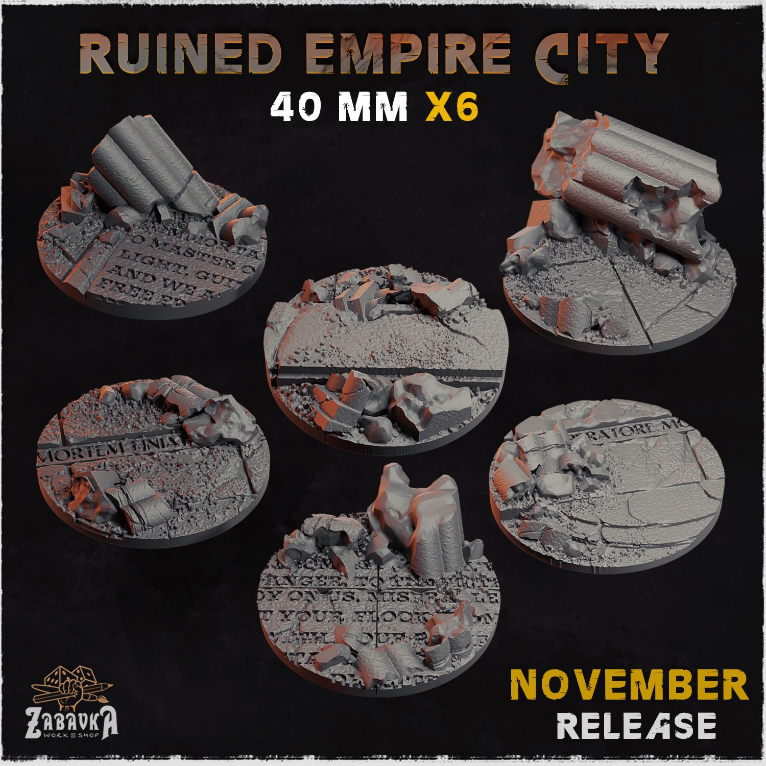 Ruined Empire City Bases & Toppers - Unpainted Resin - image 6