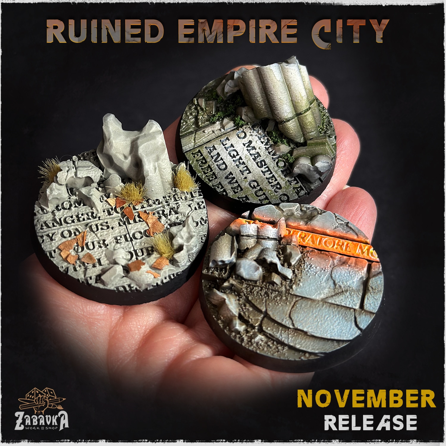 Ruined Empire City Bases & Toppers - Unpainted Resin - image 8