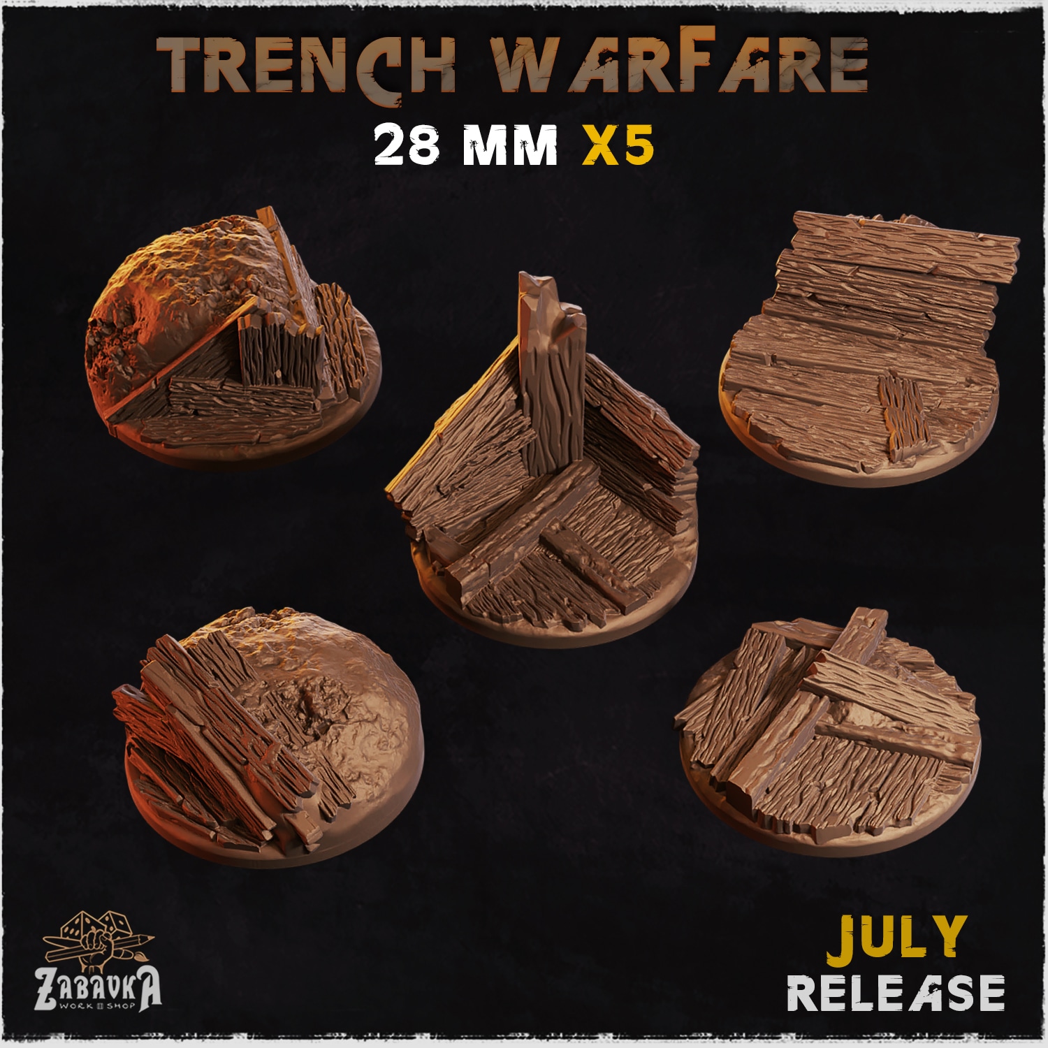 Trench Warfare Bases & Toppers - Unpainted Resin - image 5