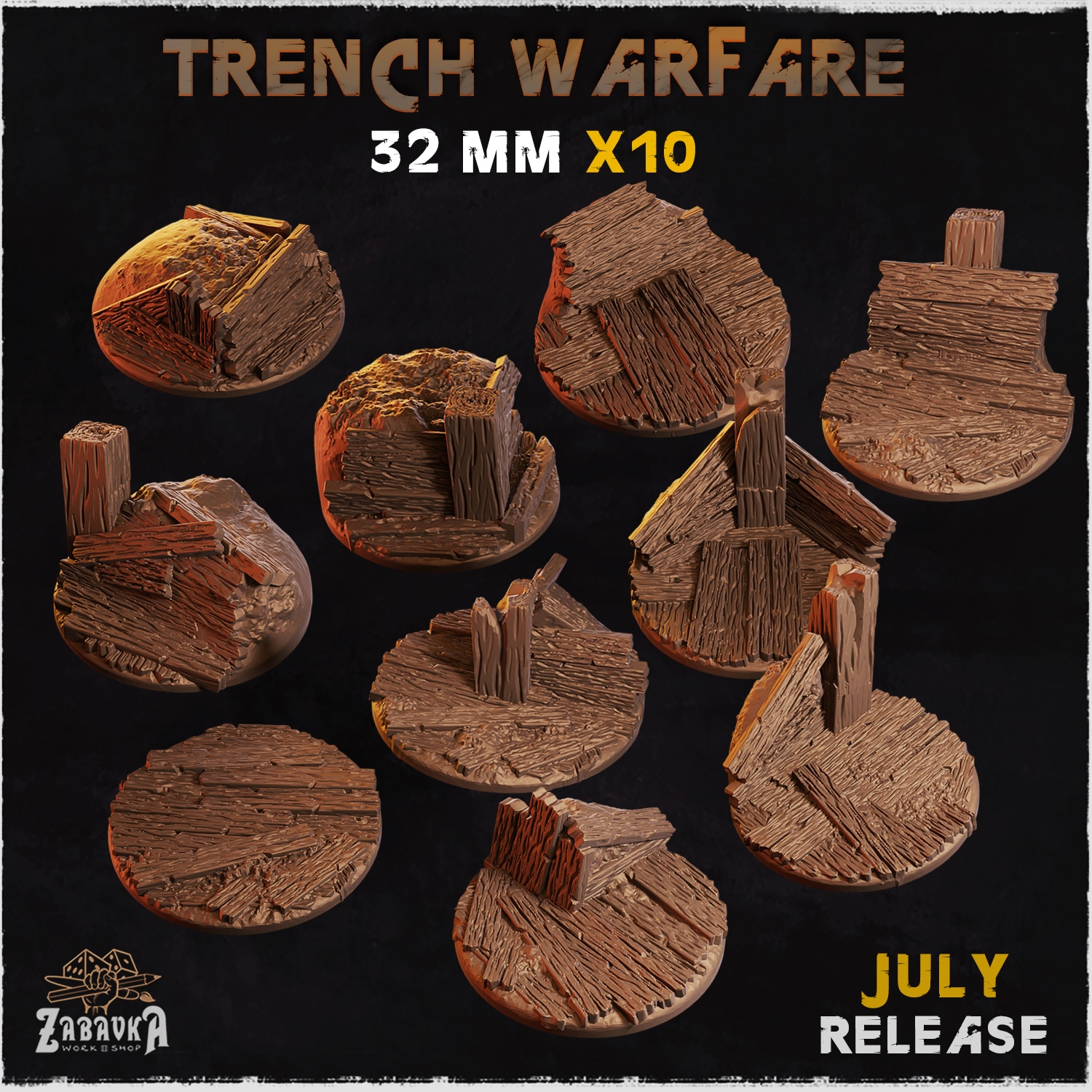 Trench Warfare Bases & Toppers - Unpainted Resin - image 6