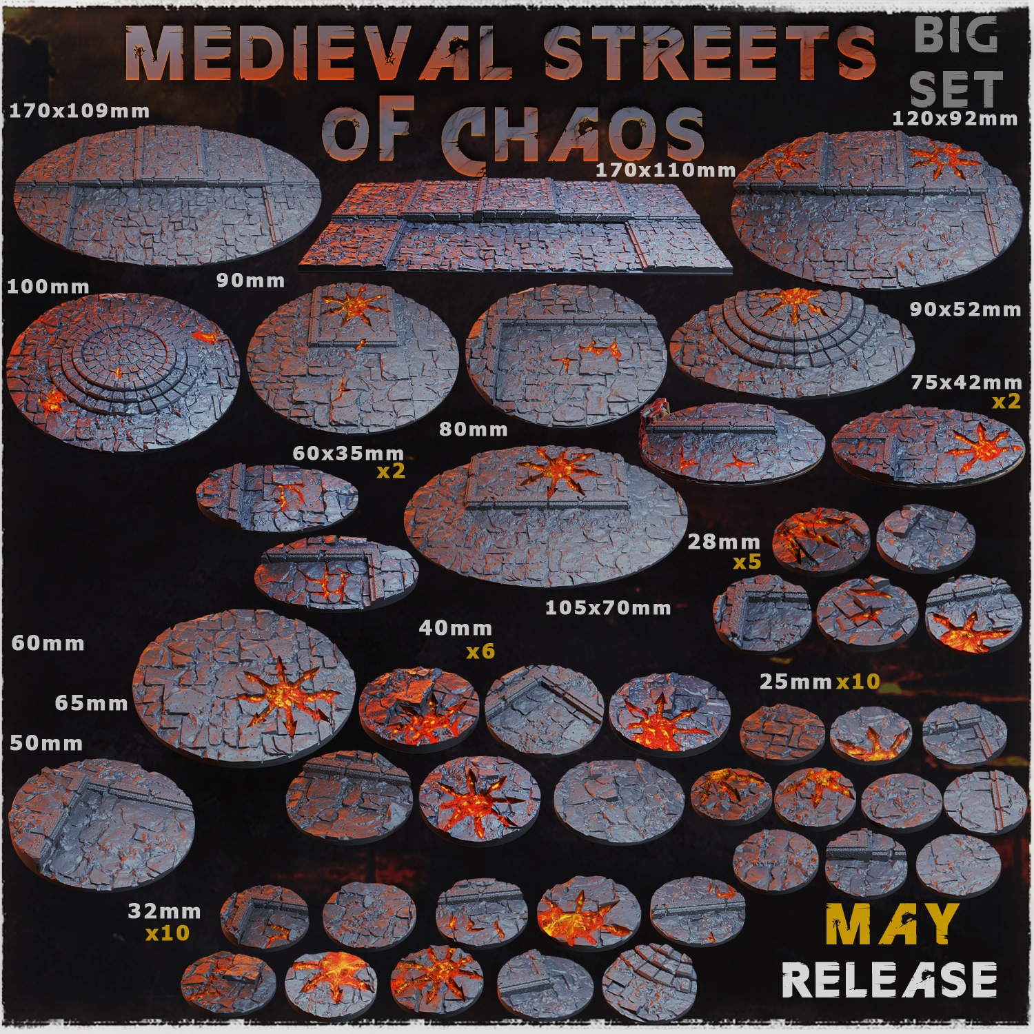 Medieval Streets of Chaos Bases & Toppers - Unpainted Resin - image 1