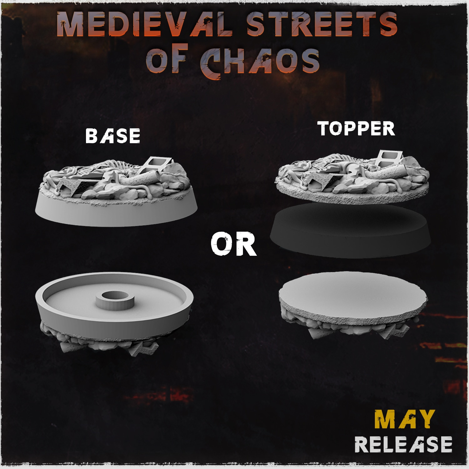 Medieval Streets of Chaos Bases & Toppers - Unpainted Resin - image 2