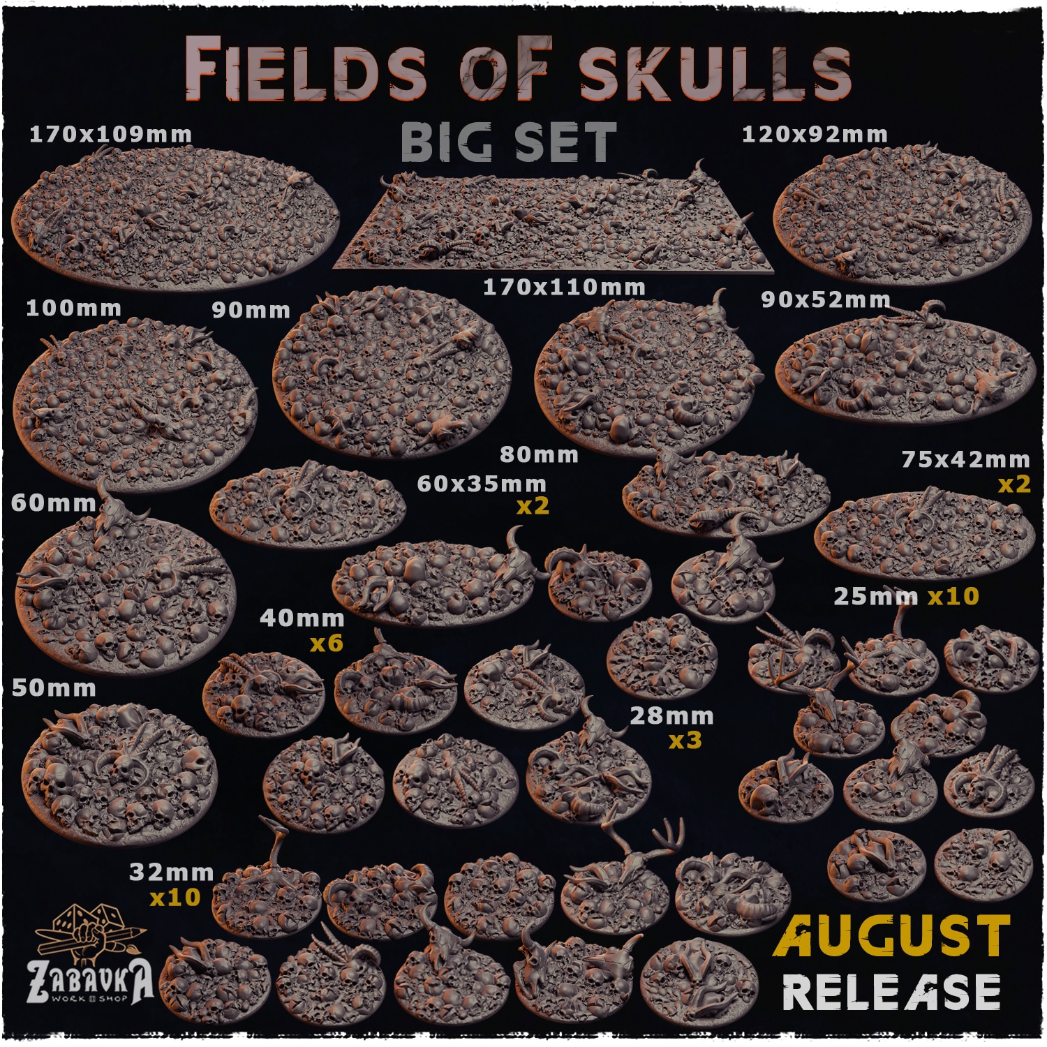 Fields of Skulls Texture Bases - Unpainted Resin - image 1