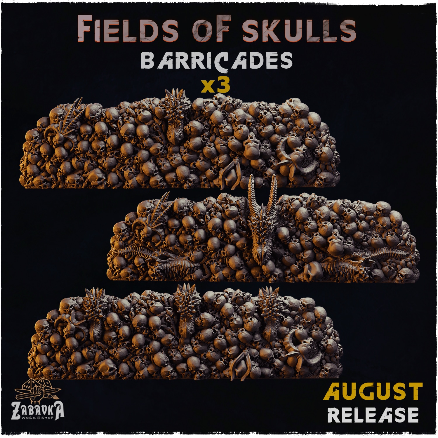 Fields of Skulls Barricades - Unpainted Resin - image 1