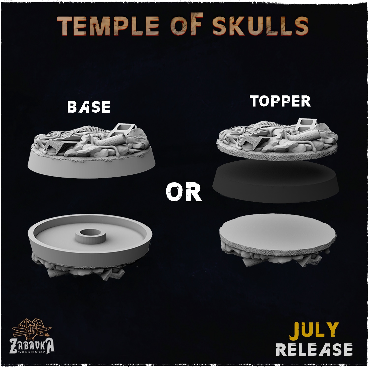 Temple of Skulls Bases & Toppers - Unpainted Resin - image 3