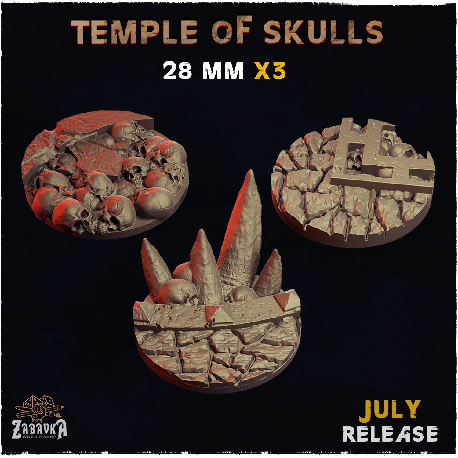 Temple of Skulls Bases & Toppers - Unpainted Resin - image 5
