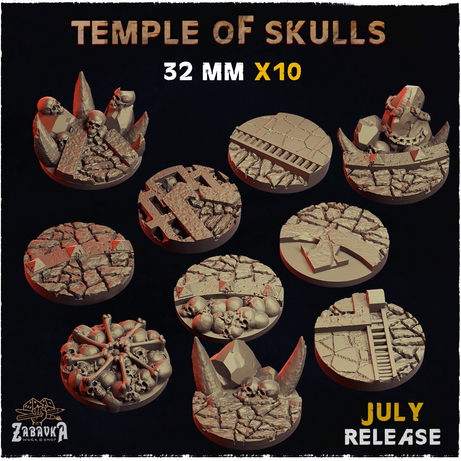 Temple of Skulls Bases & Toppers - Unpainted Resin - image 6