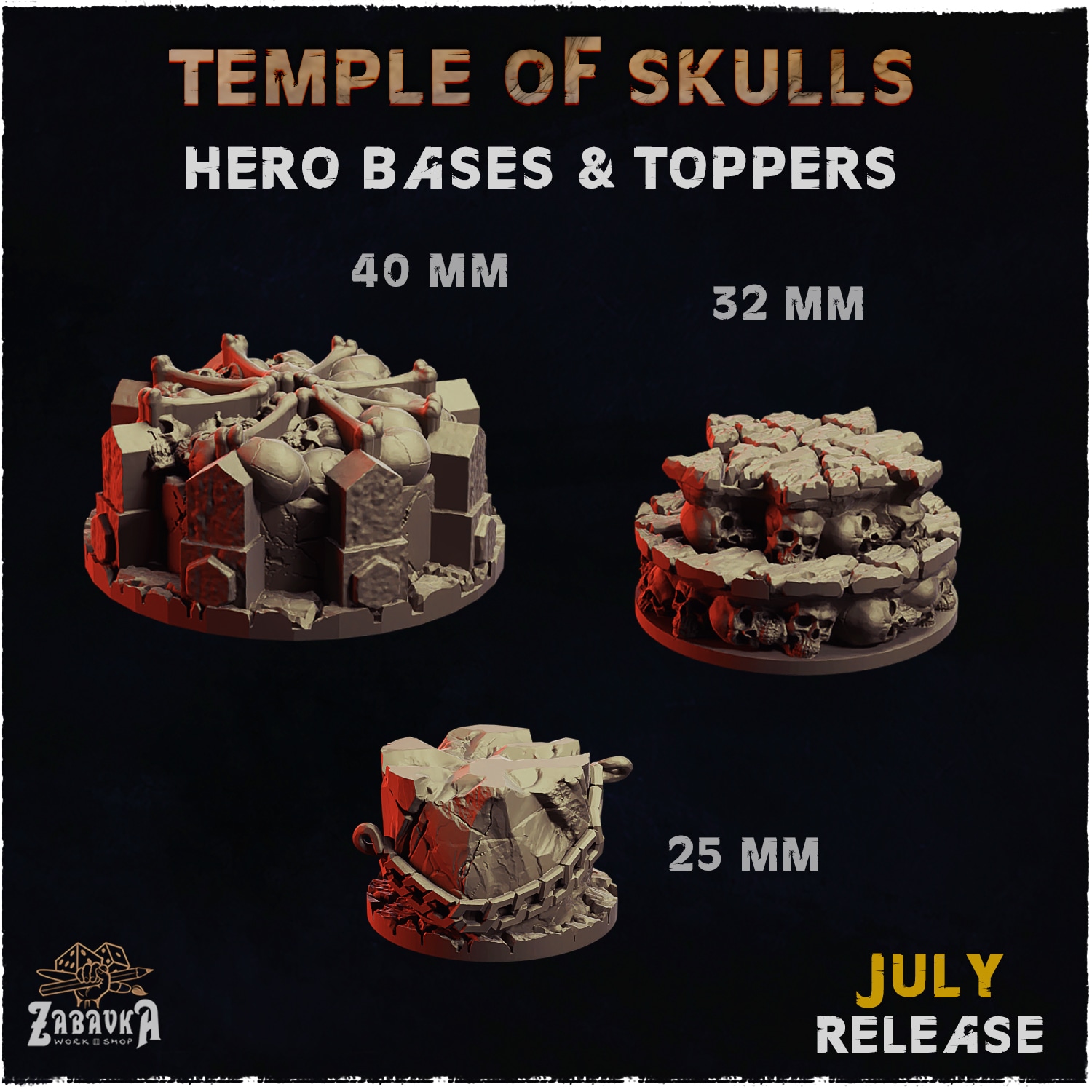 Temple of Skulls Hero Bases & Toppers - Unpainted Resin - image 1