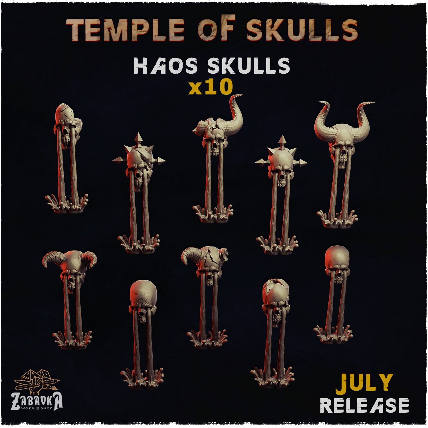 Temple of Skulls Haos Skulls - Unpainted Resin - image 1