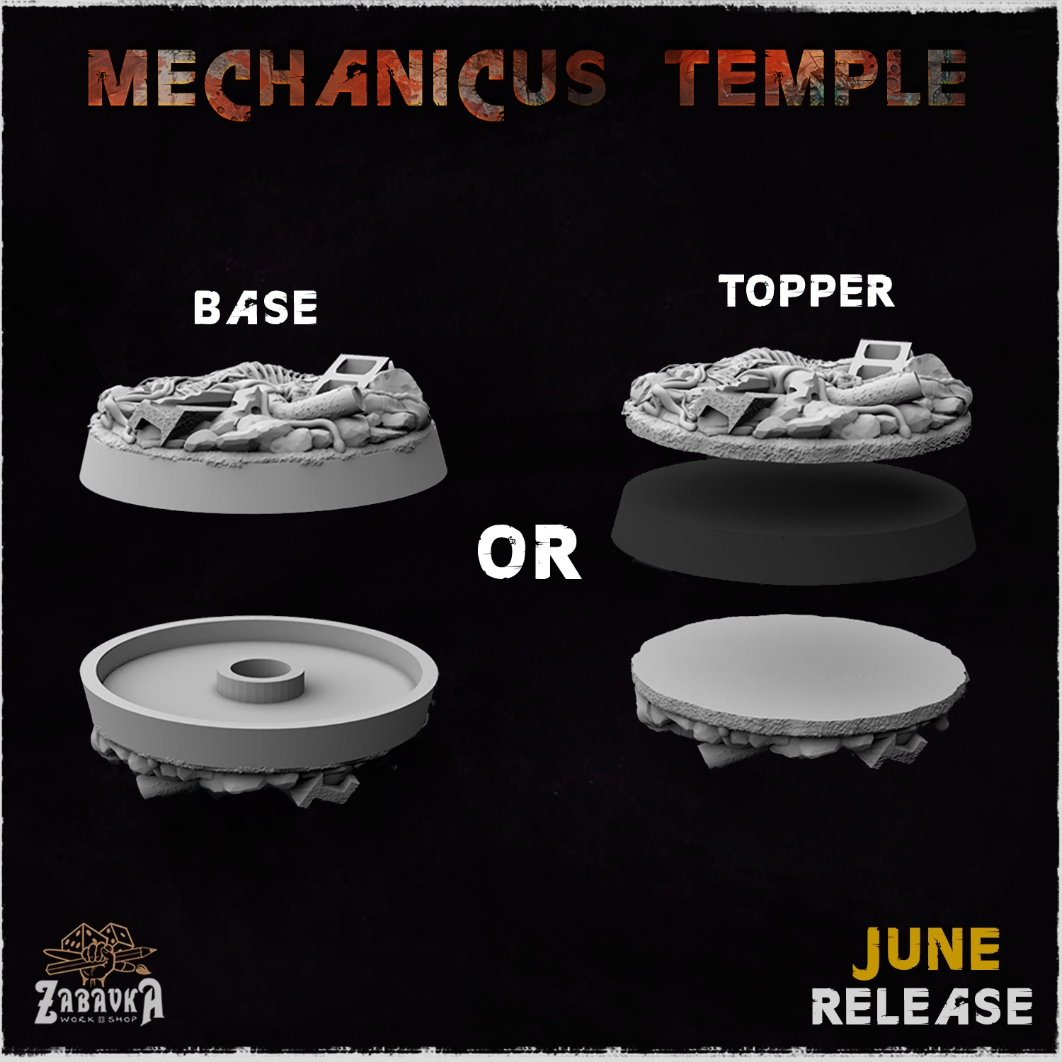 Mechanicus Temple Bases & Toppers - Unpainted Resin - image 2