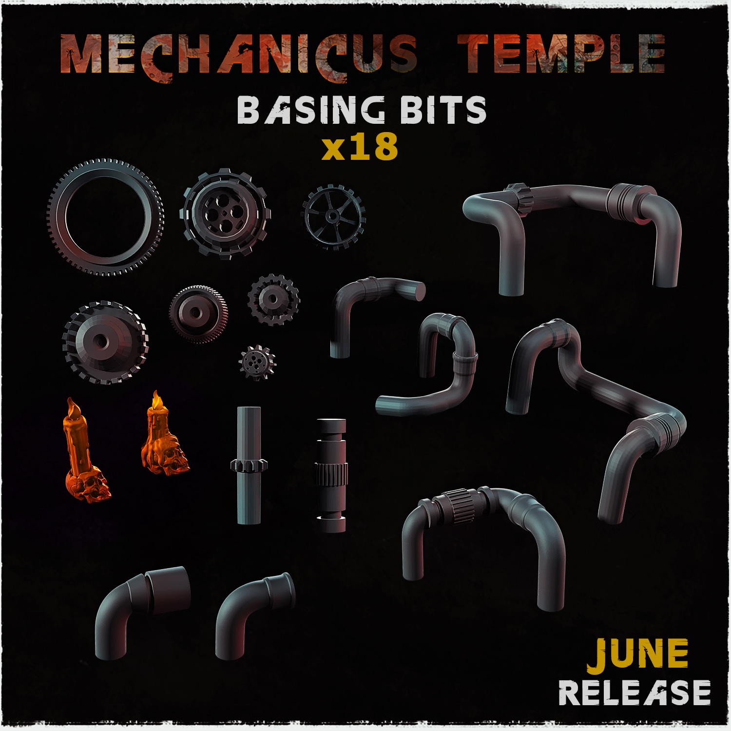 Mechanicus Temple Basing Bits - Unpainted Resin - image 1
