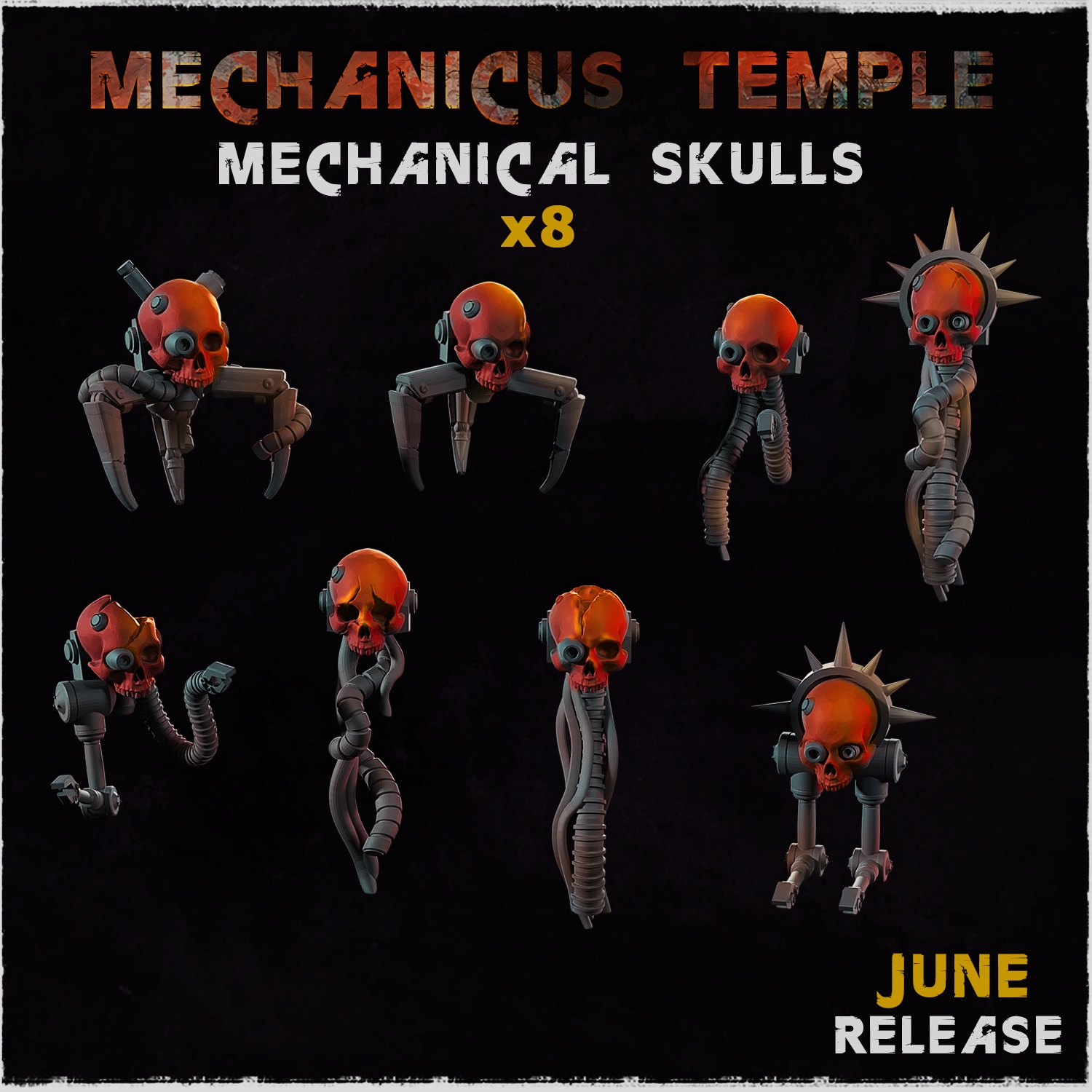 Mechanicus Temple Mechanical Skulls - Unpainted Resin - image 1