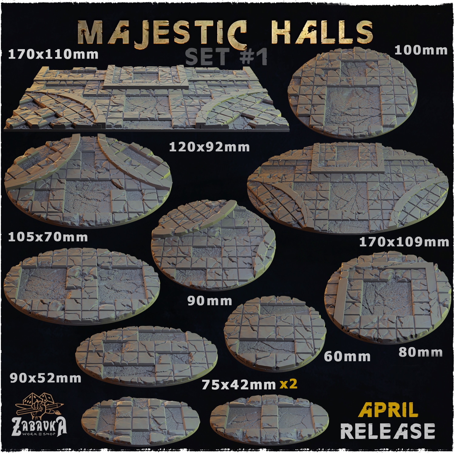 Majestic Halls Bases & Toppers - Unpainted Resin - image 2