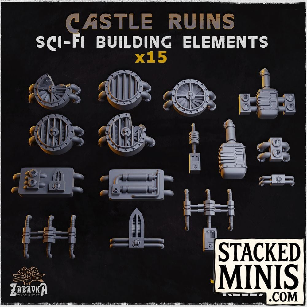Castle Ruins Sci-Fi Building Elements
