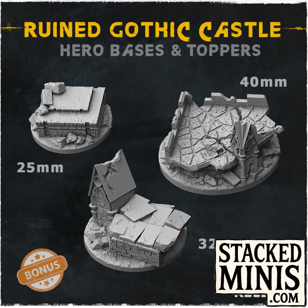 Ruined Gothic Castle Character Toppers